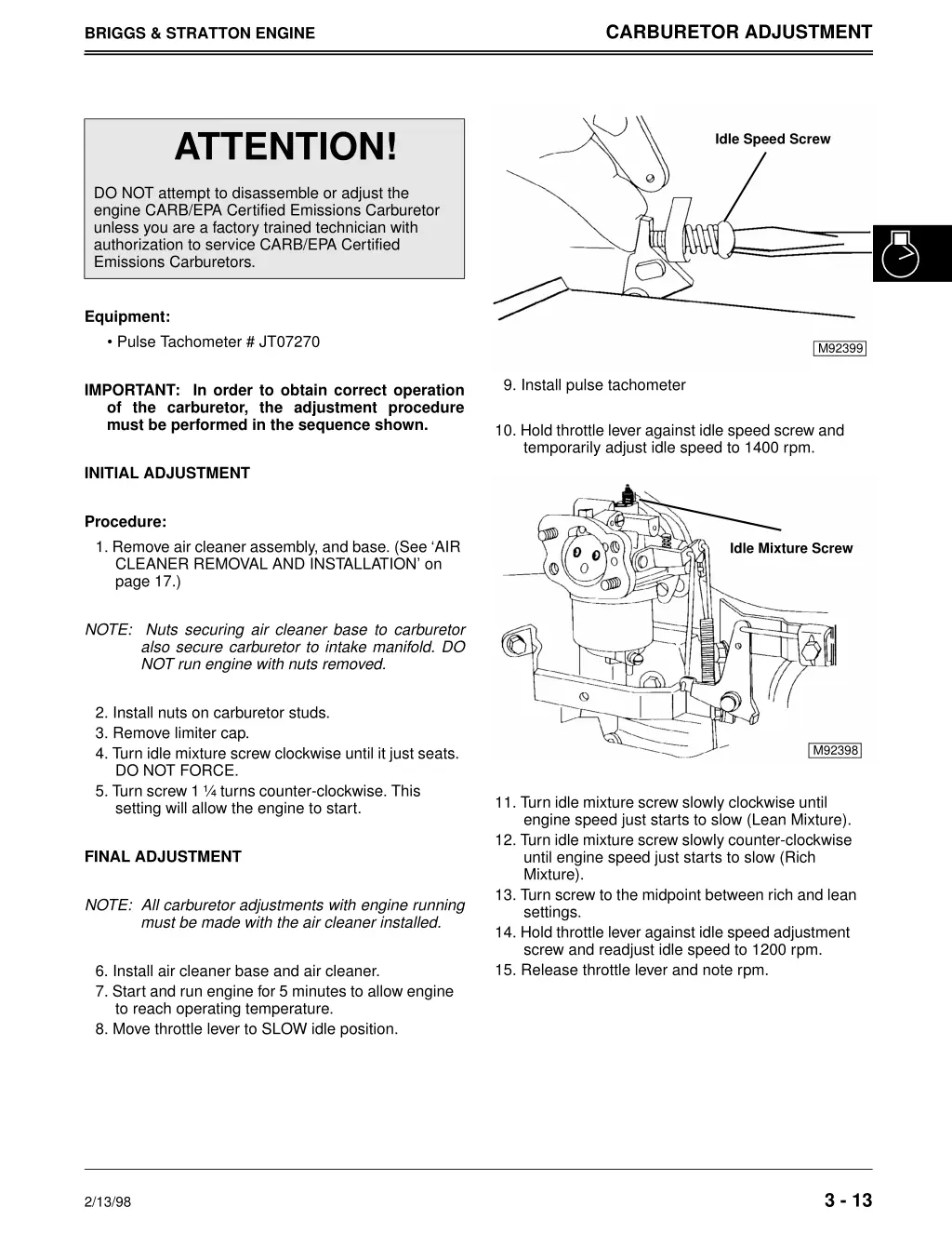 carburetor adjustment 1