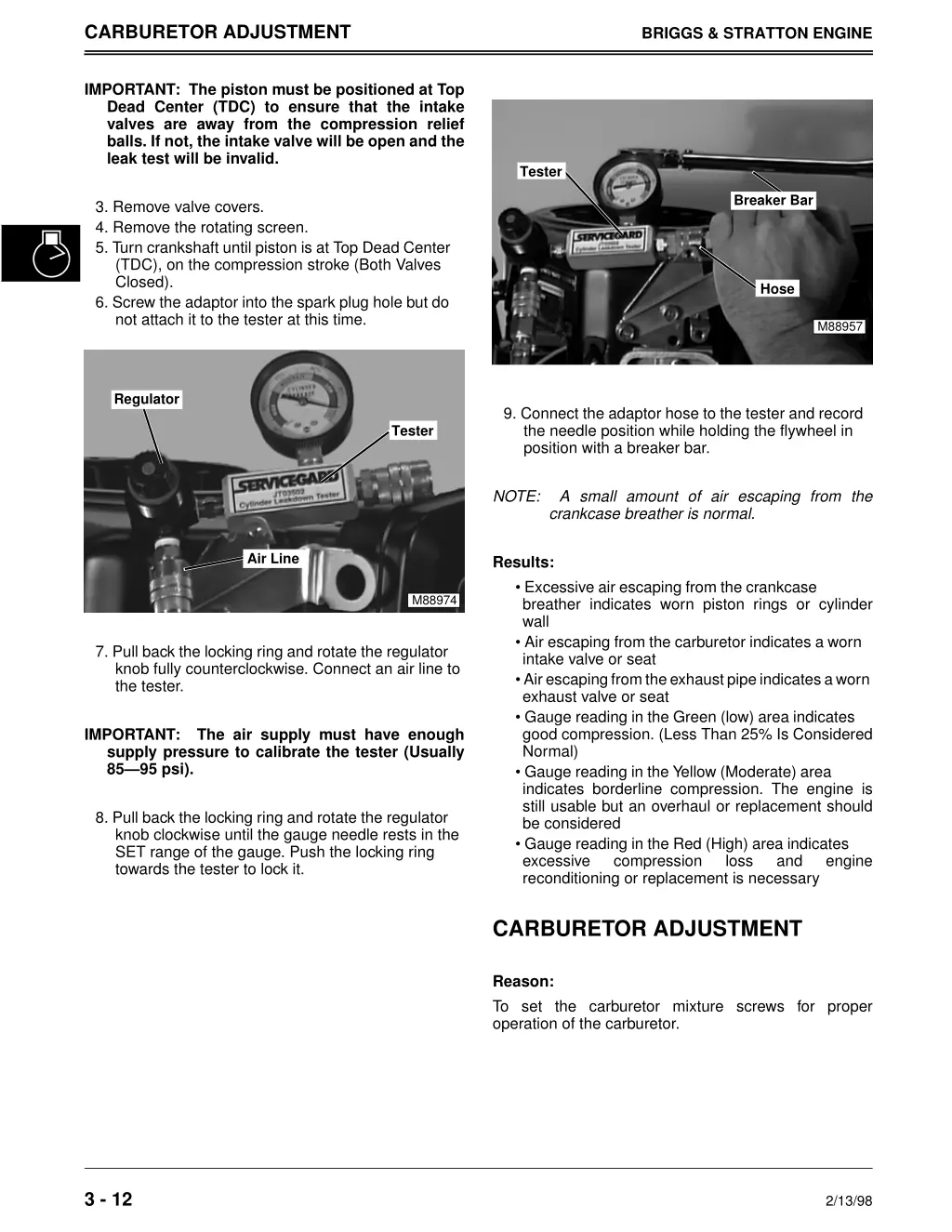 carburetor adjustment