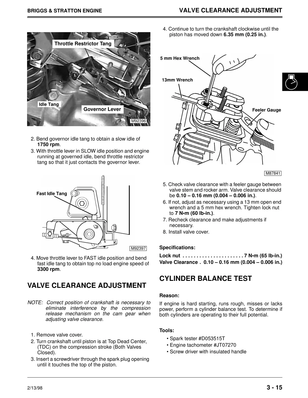 valve clearance adjustment