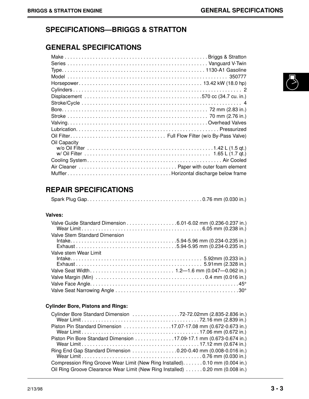 general specifications