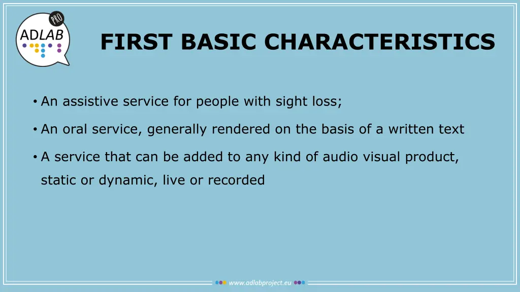 first basic characteristics