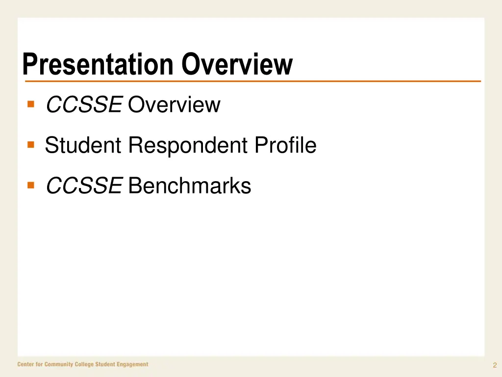 presentation overview ccsse overview