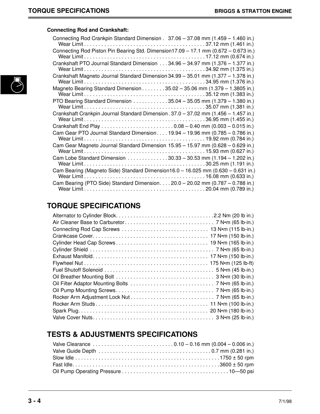 torque specifications