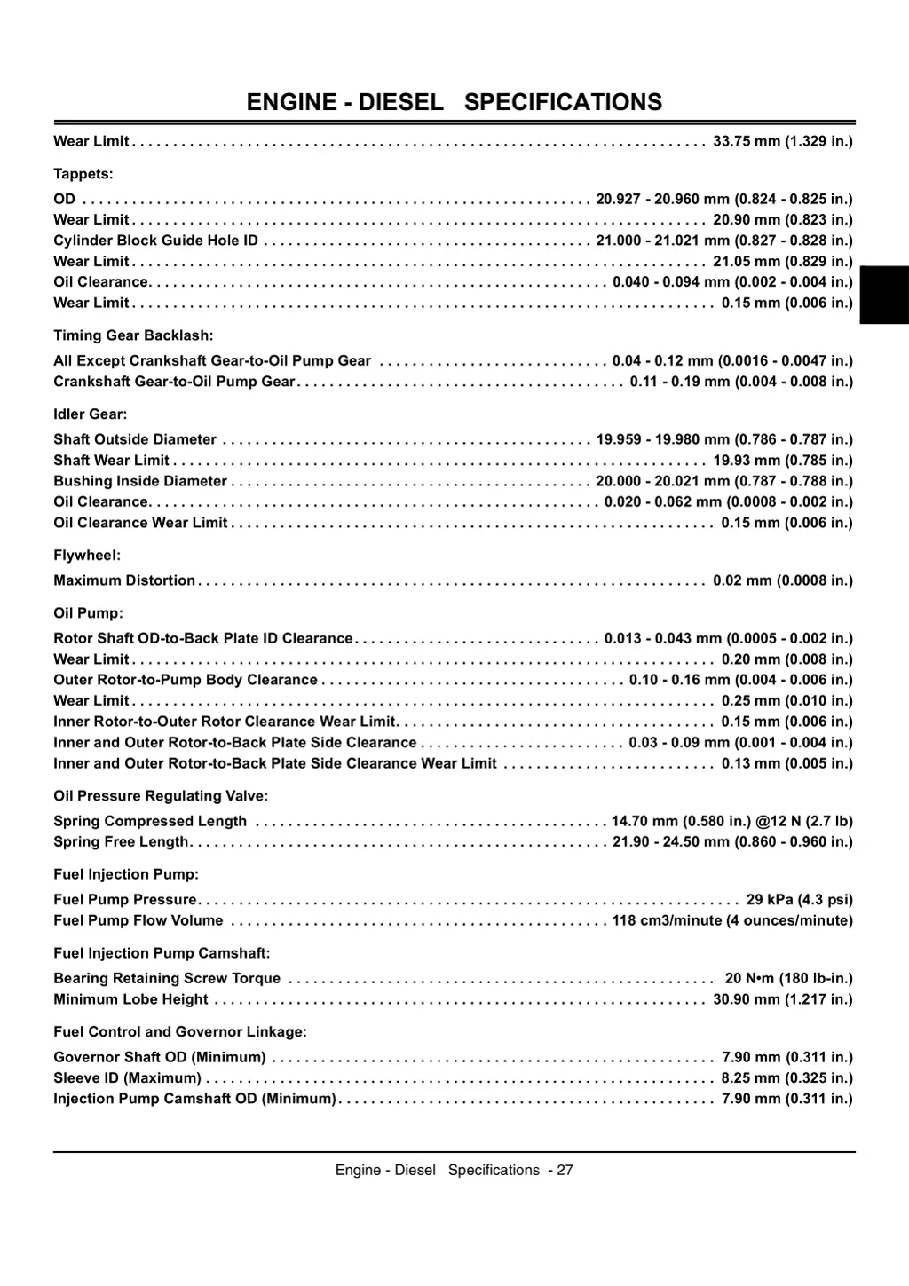 engine diesel specifications 4