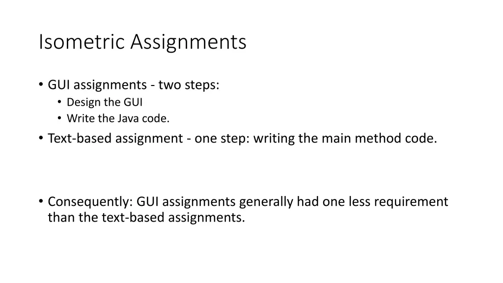 isometric assignments