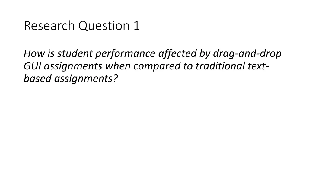 research question 1