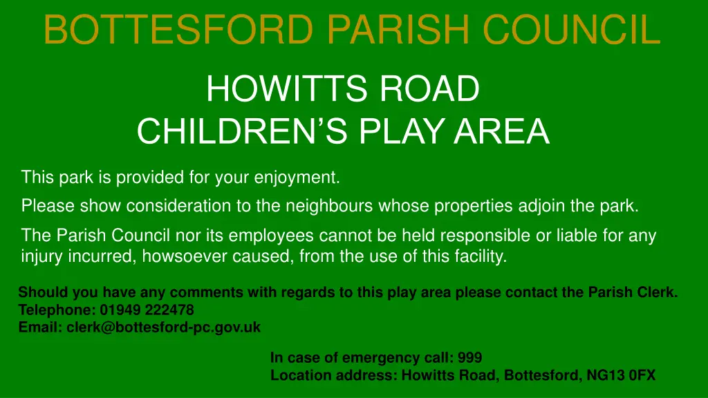 bottesford parish council howitts road children