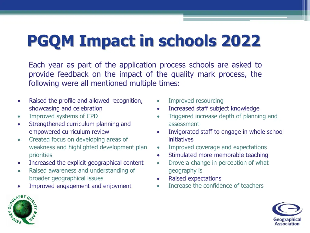 pgqm impact in schools 2022