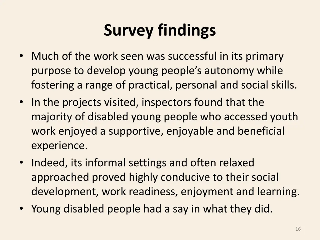 survey findings