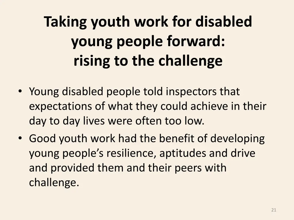 taking youth work for disabled young people