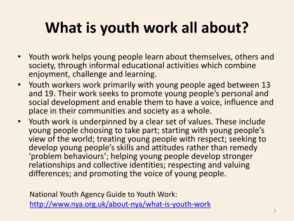 what is youth work all about