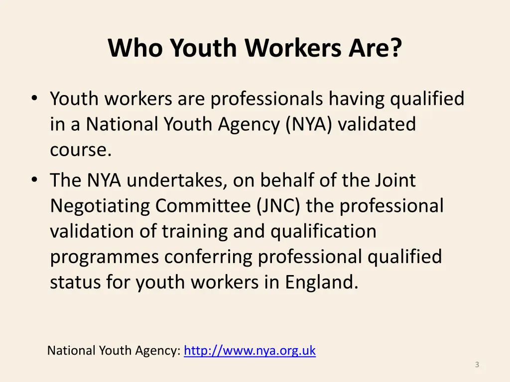 who youth workers are