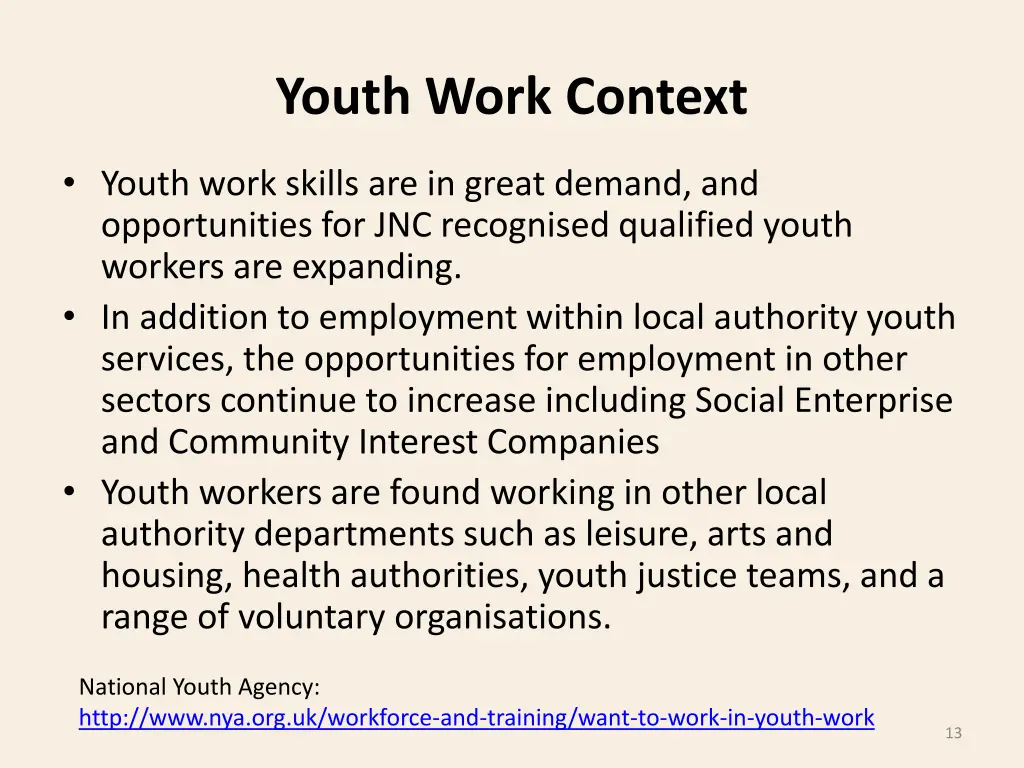 youth work context