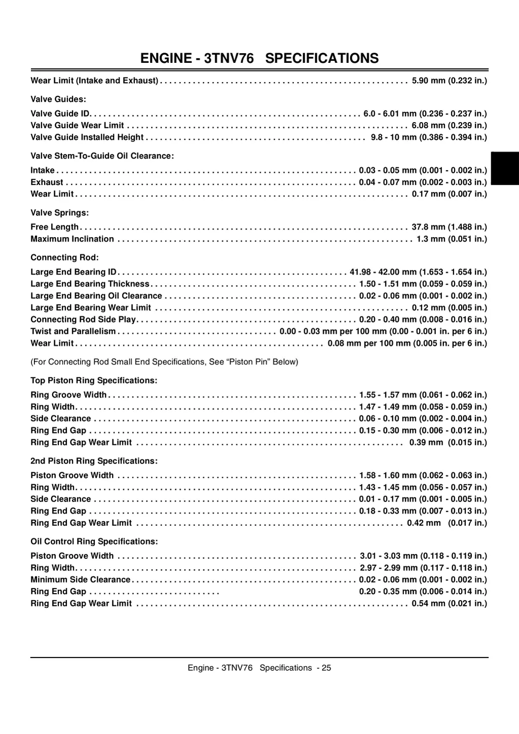 engine 3tnv76 specifications 2