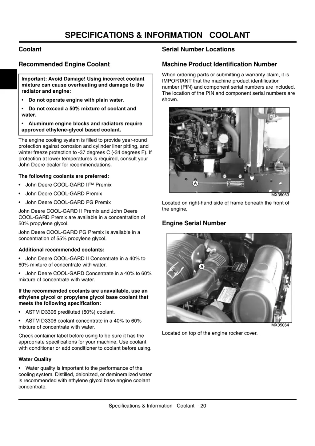 specifications information coolant