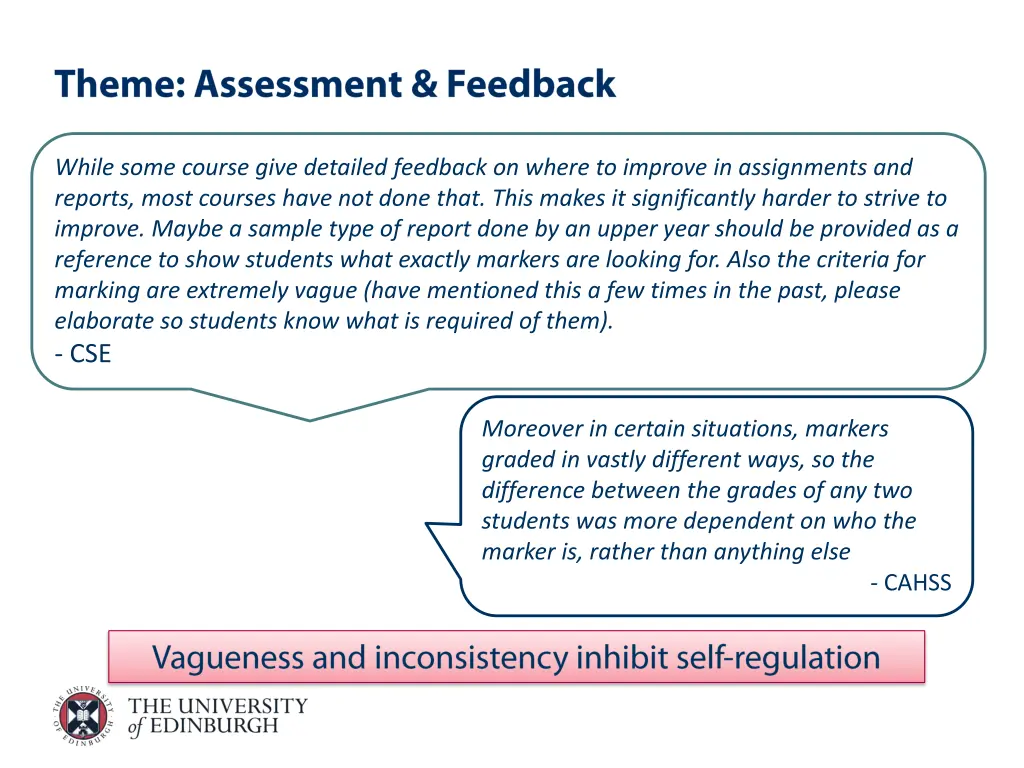 while some course give detailed feedback on where