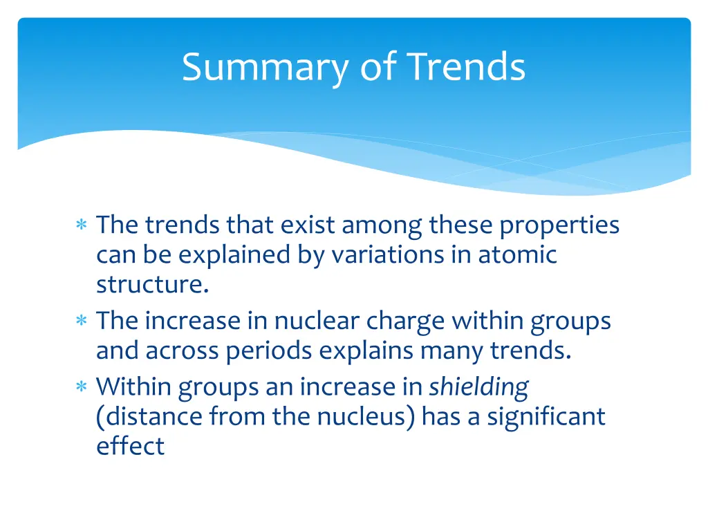 summary of trends