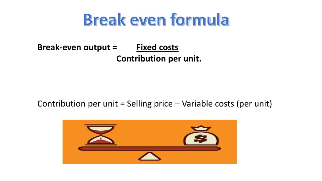 break even formula