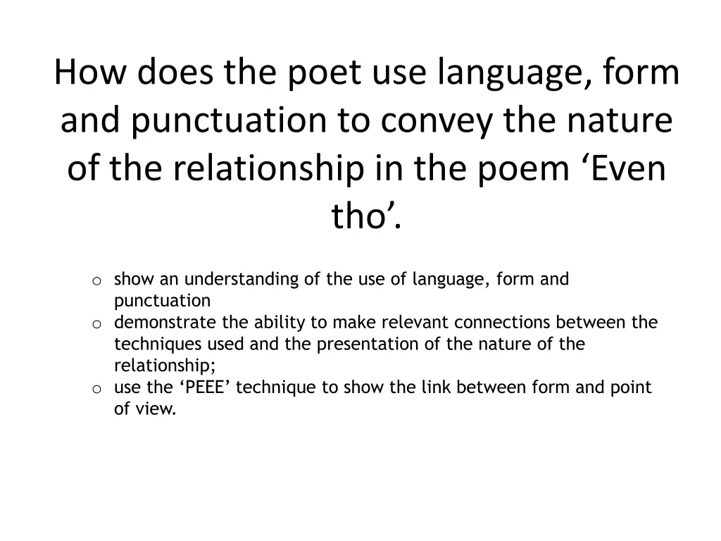 how does the poet use language form