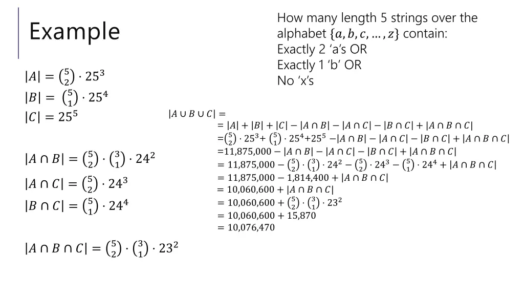 how many length 5 strings over the alphabet 2