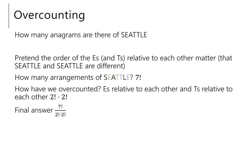 overcounting 1