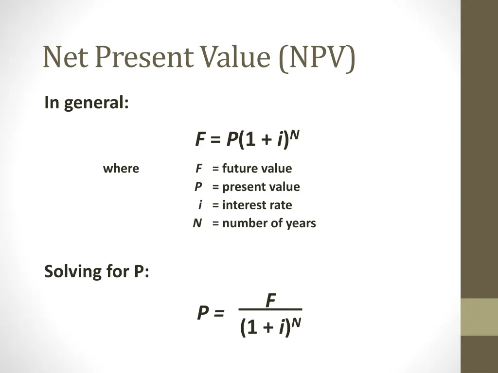 net present value npv