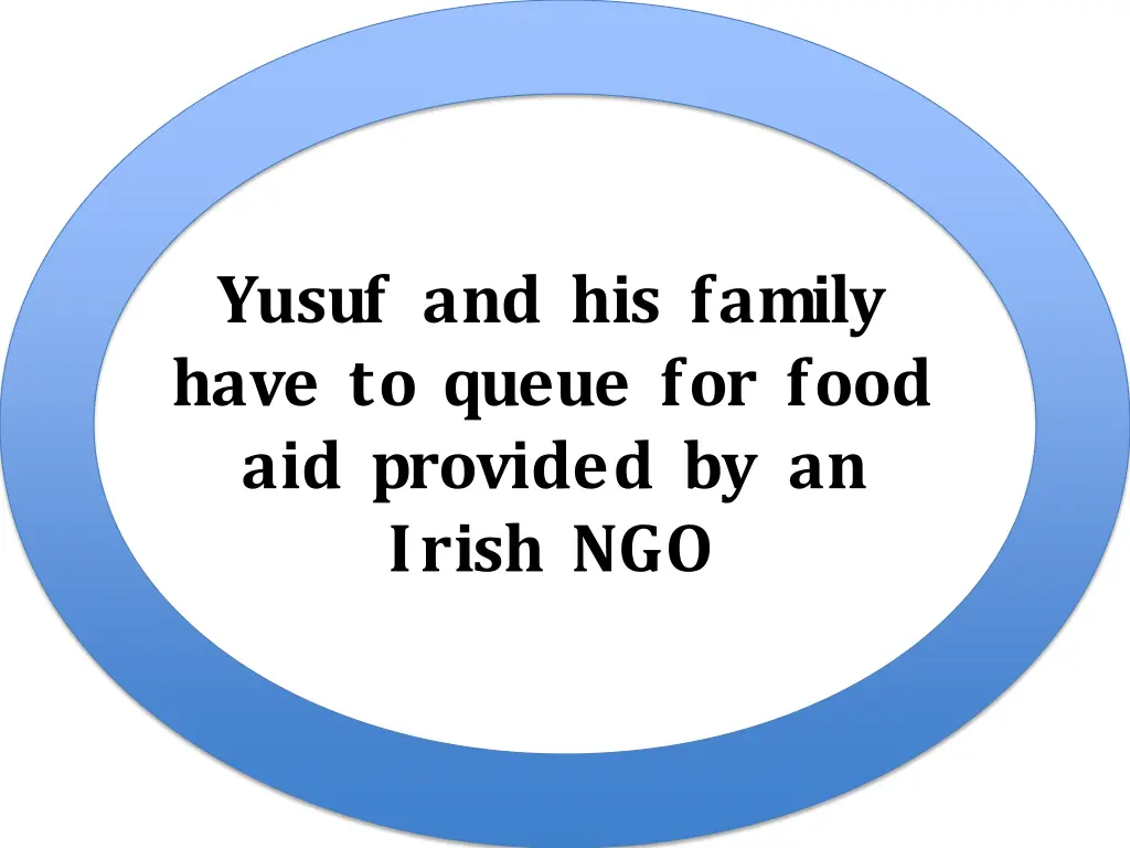 yusuf and his family have to queue for food