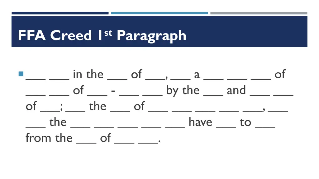 ffa creed 1 st paragraph 13