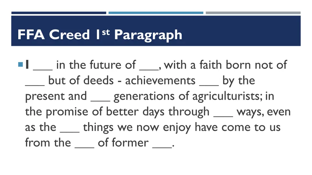 ffa creed 1 st paragraph 4