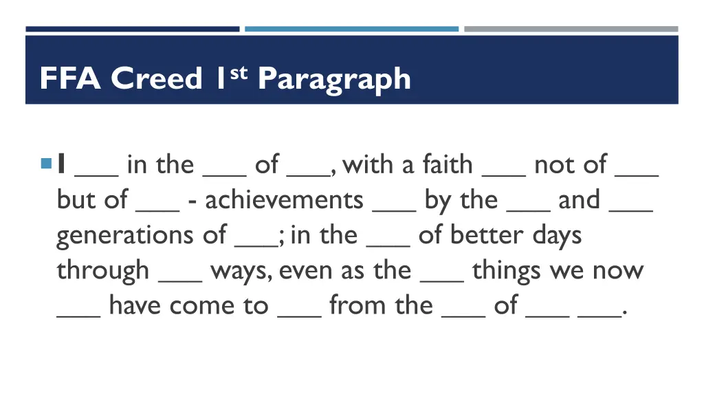 ffa creed 1 st paragraph 7