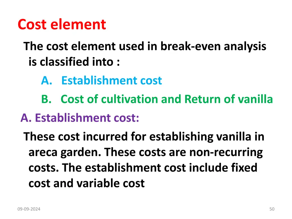 cost element