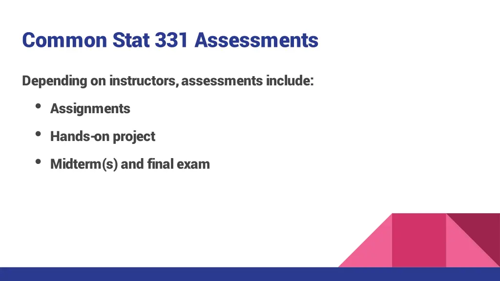 common stat 331 assessments