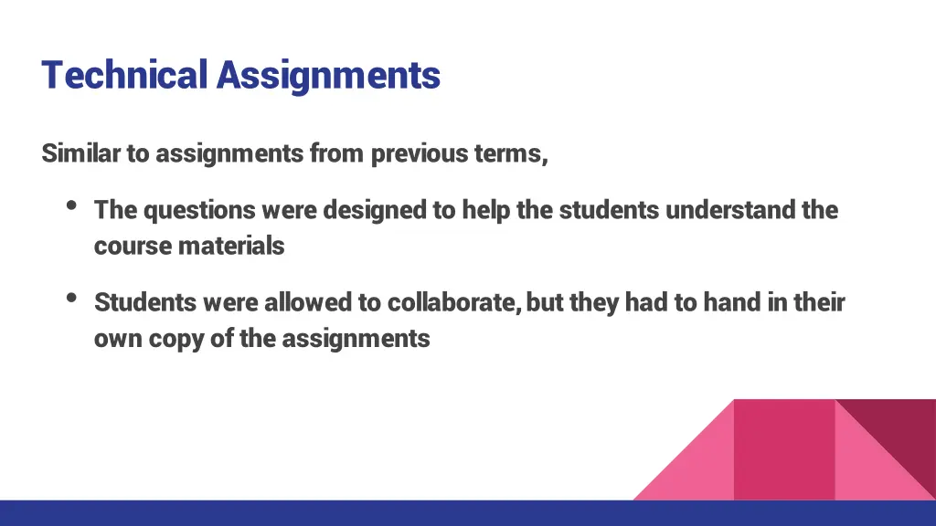 technical assignments