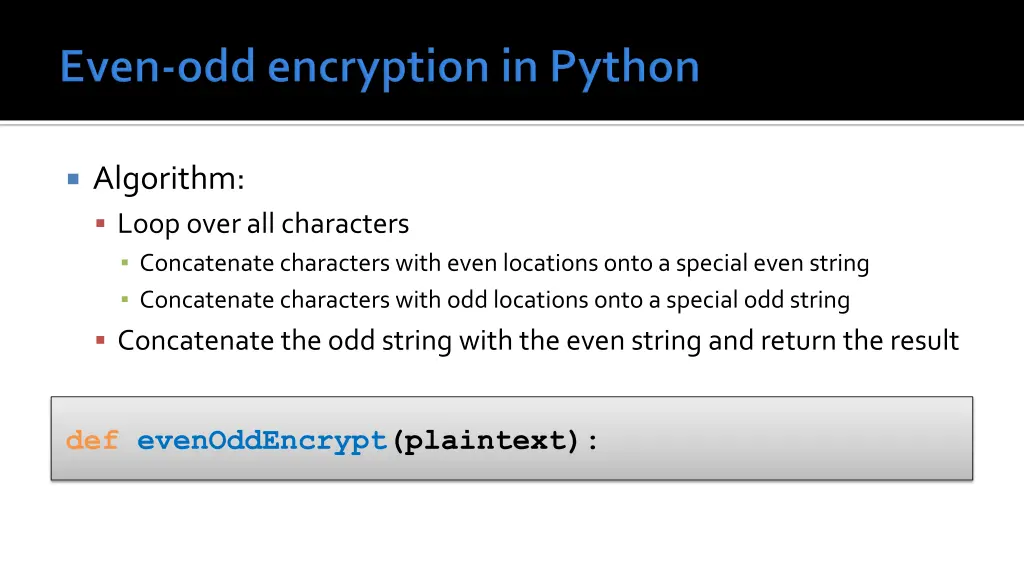 algorithm loop over all characters concatenate