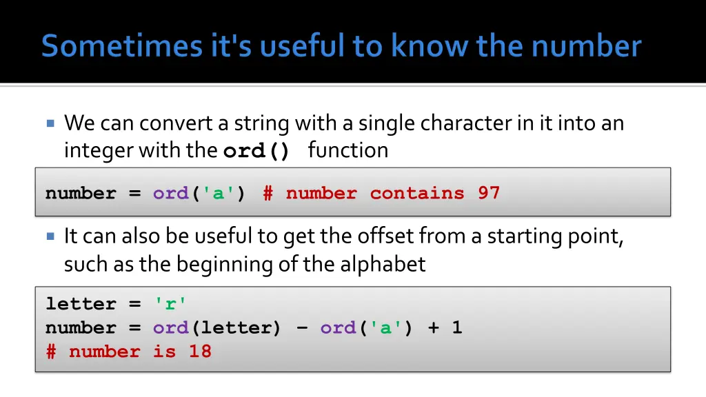 we can convert a string with a single character