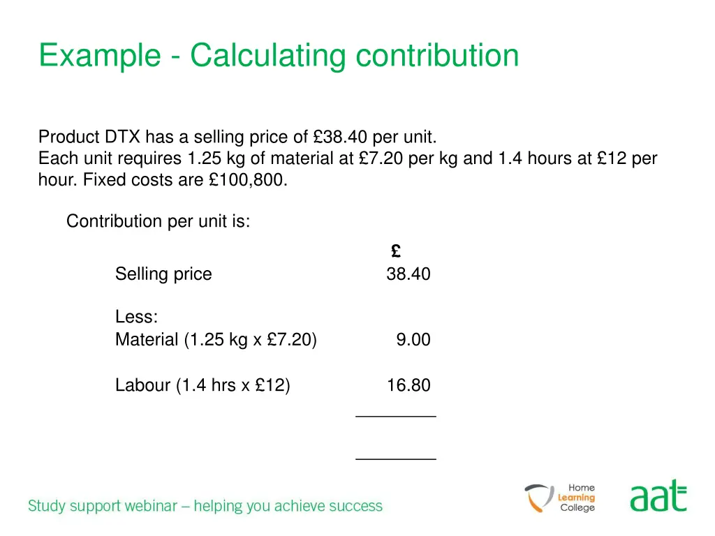 example calculating contribution 2