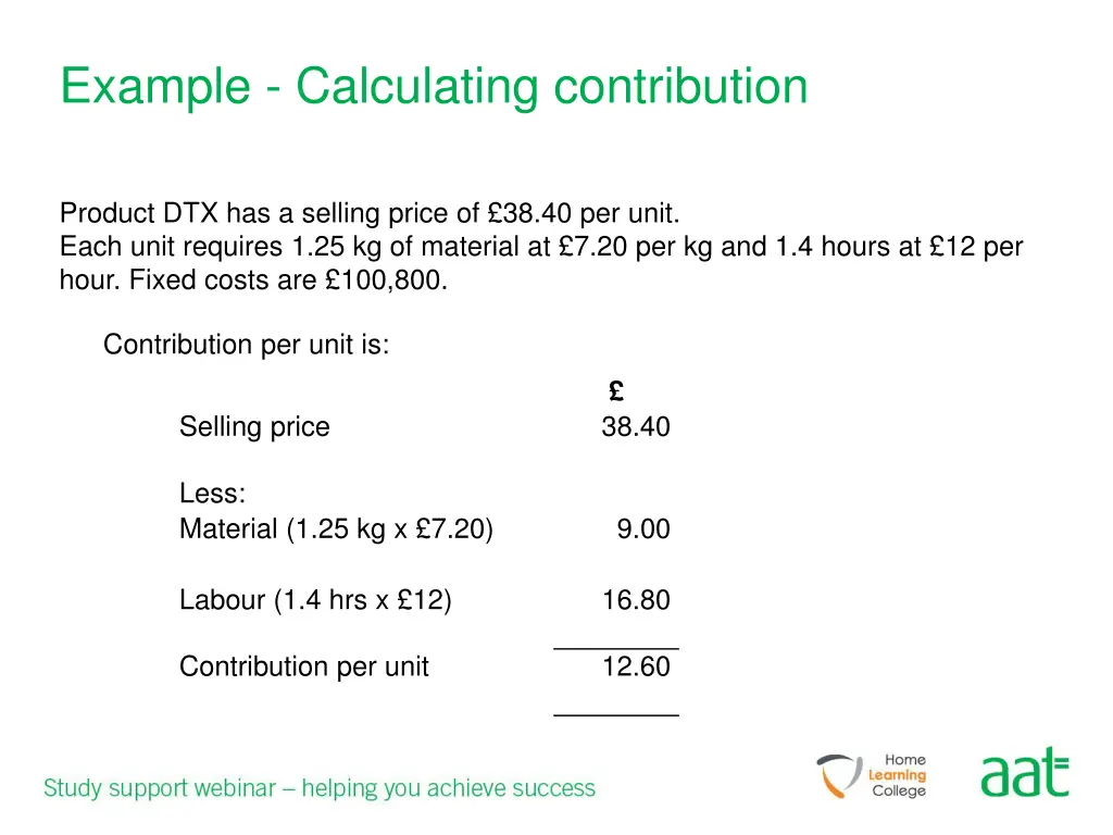 example calculating contribution 3