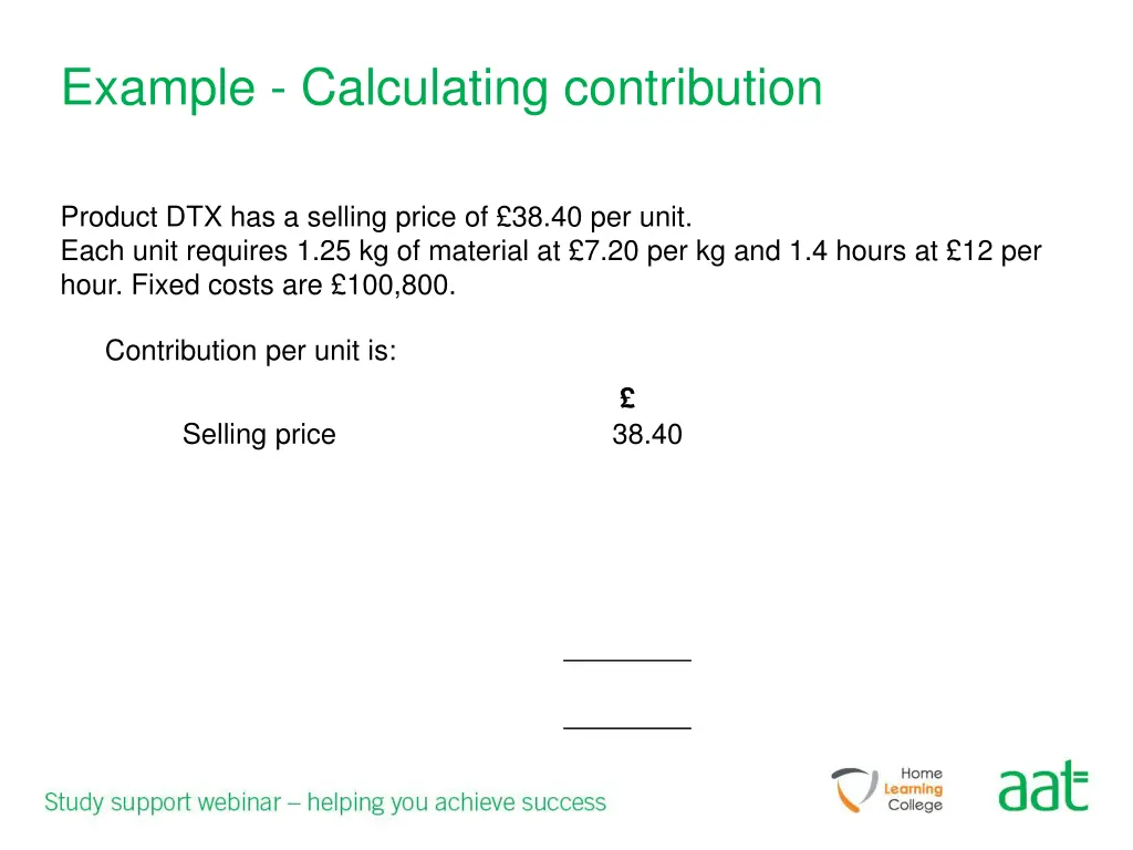 example calculating contribution