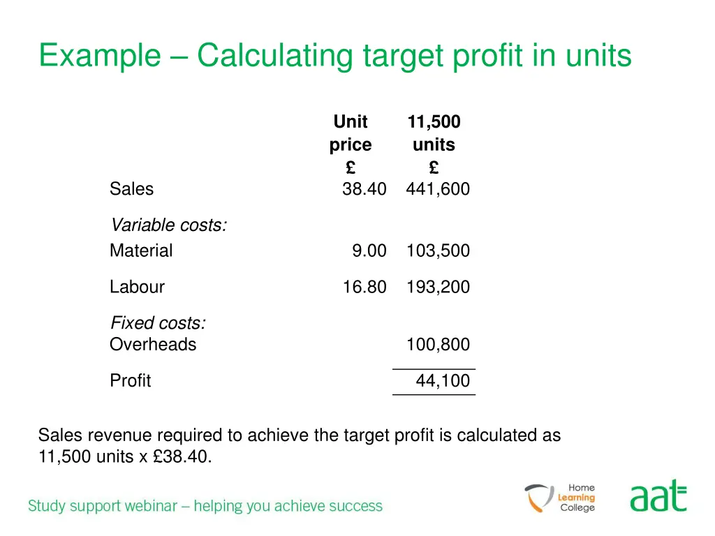 example calculating target profit in units 1