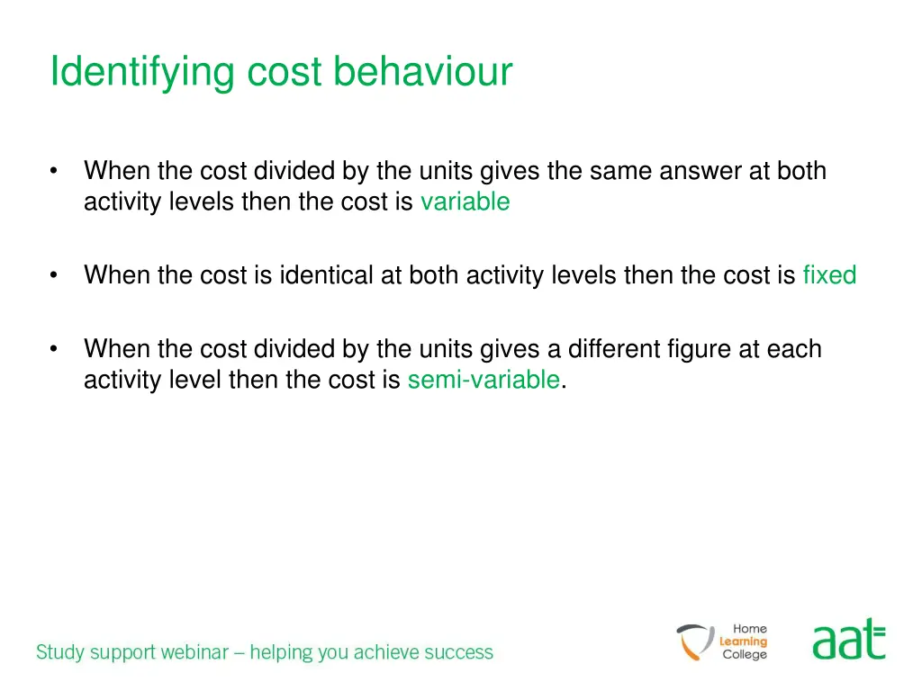 identifying cost behaviour