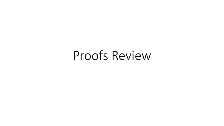 proofs review