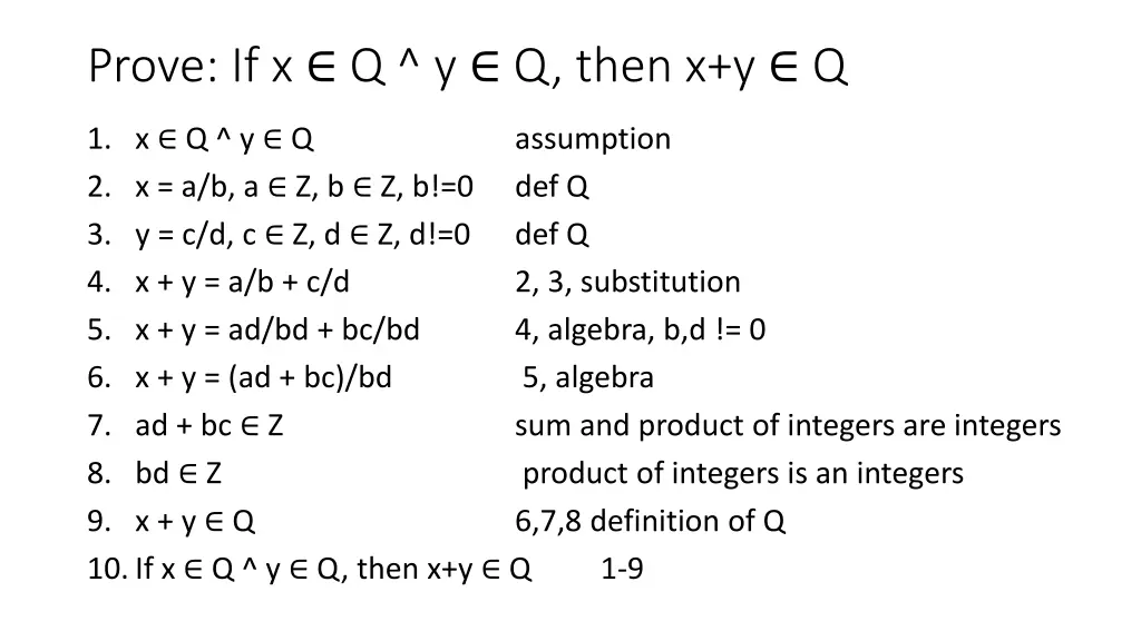 prove if x q y q then x y q