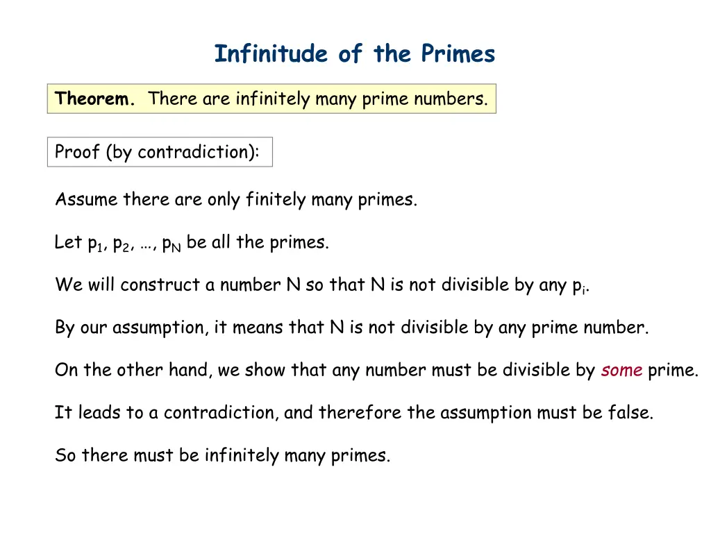 infinitude of the primes