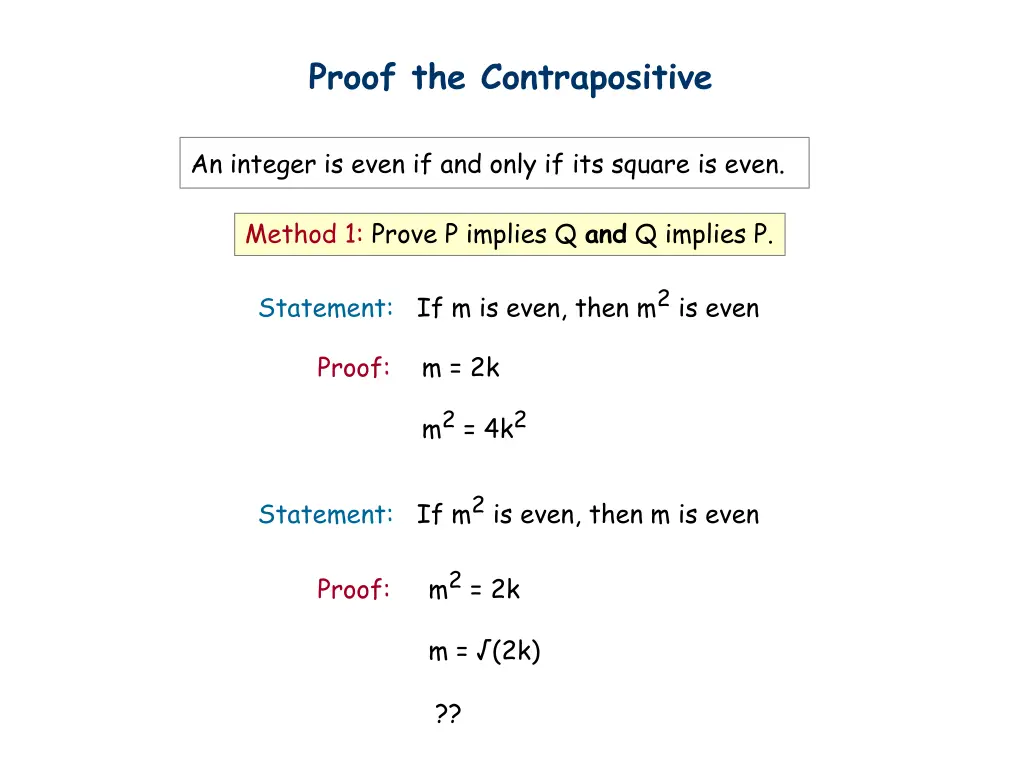 proof the contrapositive