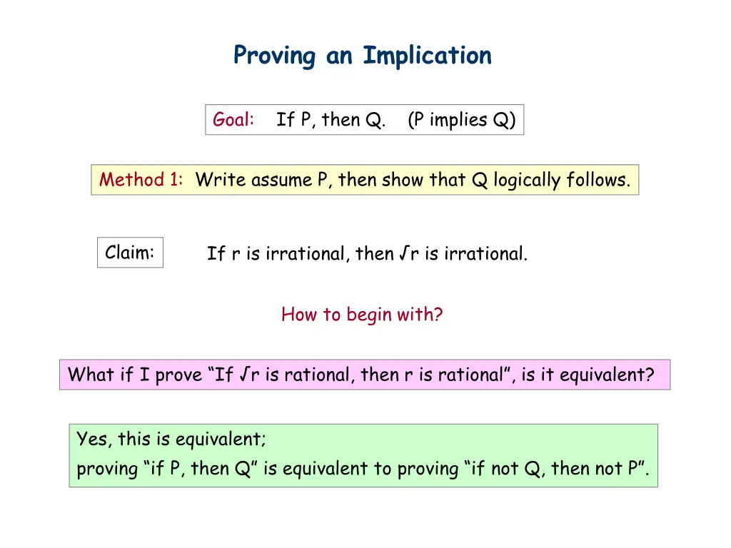 proving an implication 1