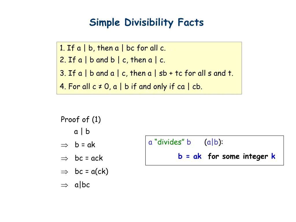 simple divisibility facts