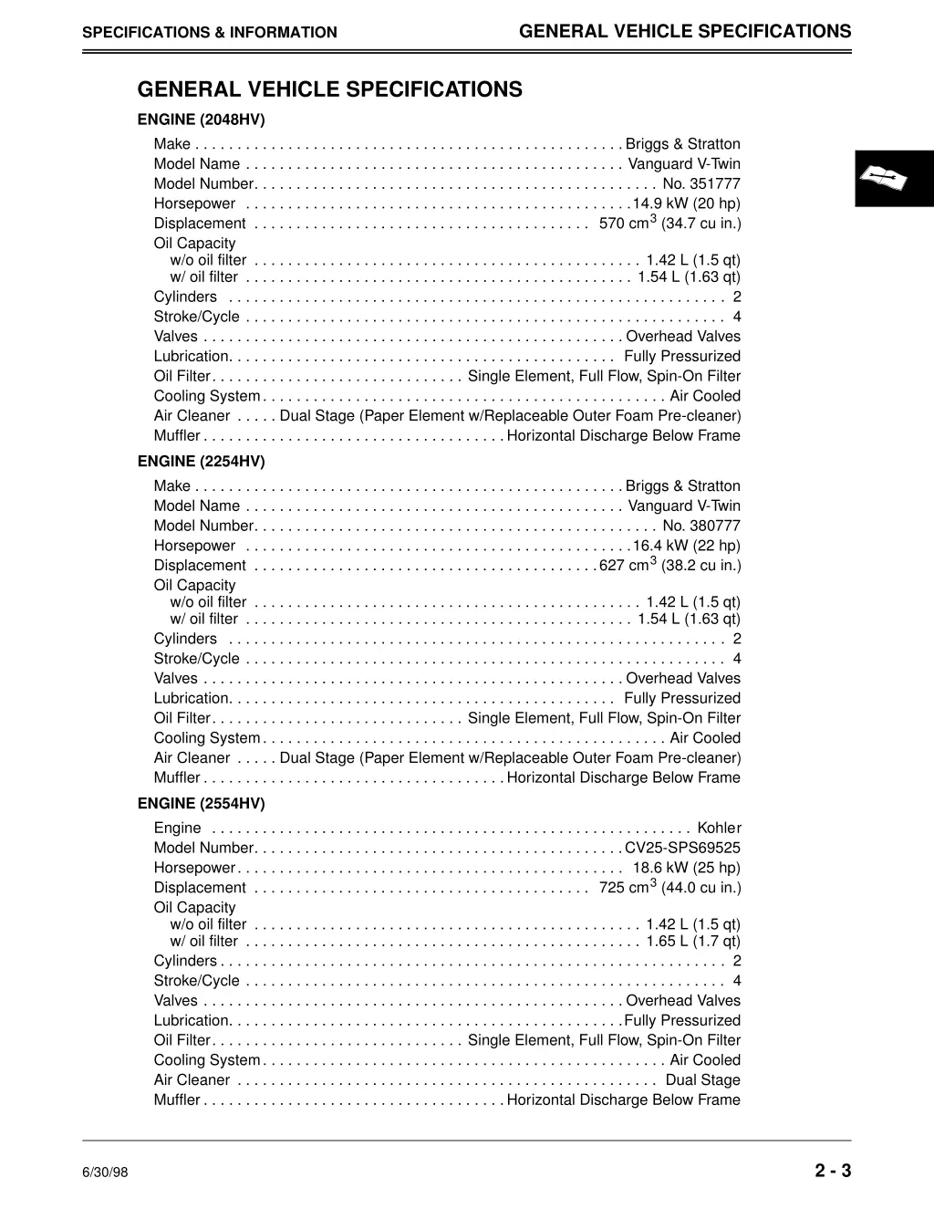 general vehicle specifications