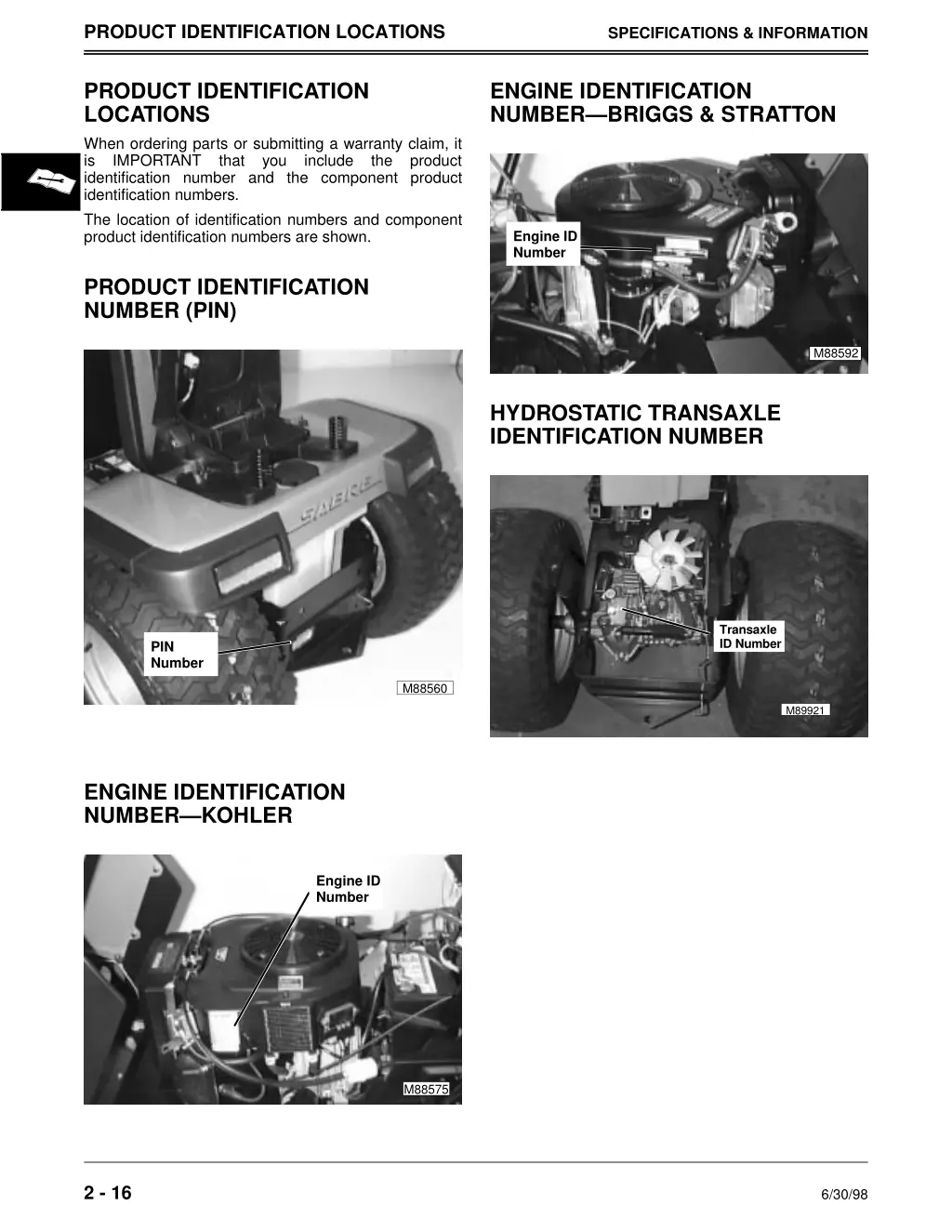 product identification locations