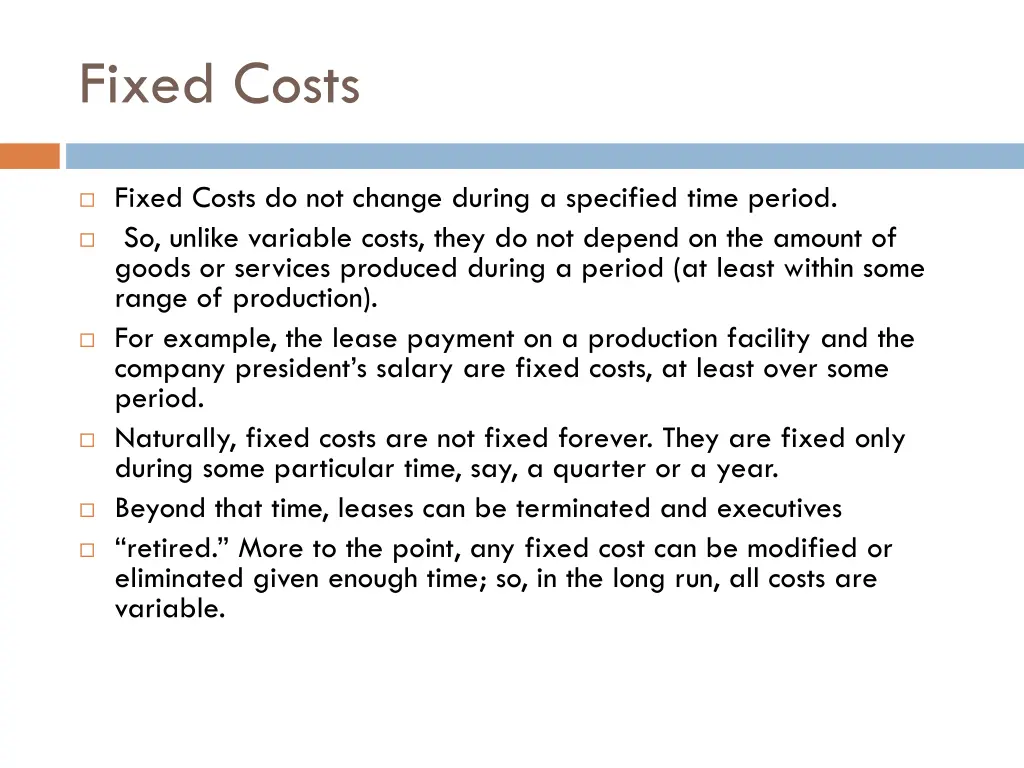 fixed costs