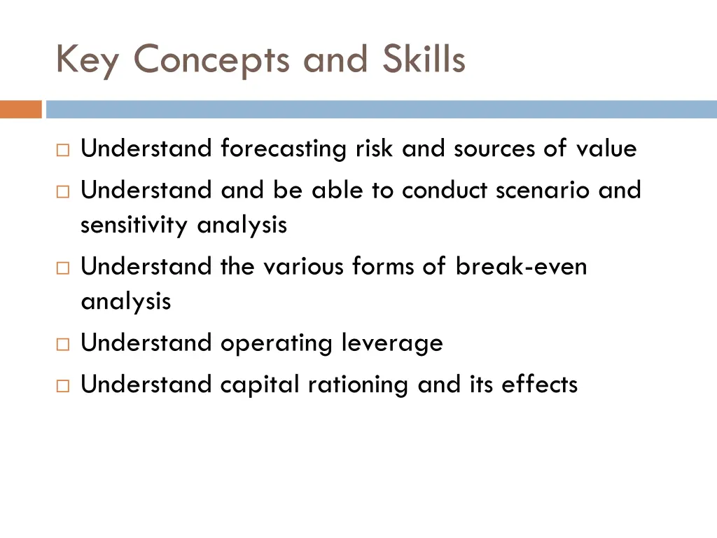 key concepts and skills